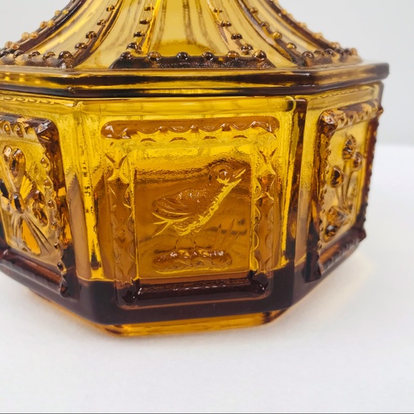 Vintage Amber Imperial Glass Candy Dish - Picture 2 of 15